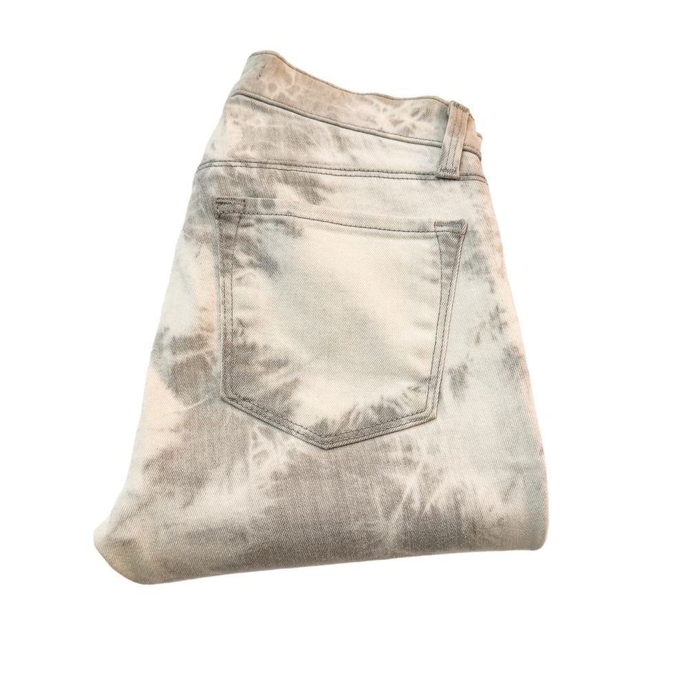 J. Brand Rail Straight Ripped Denim Jeans Acid Wash Gray Fame Size 24